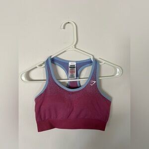 GYMSHARK Women's Adapt Ombre Seamless Sports Bra Rose Pink Blue - Small